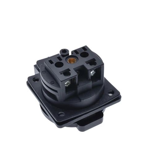 Badass CEE7 IP54 Waterproof Industrial Electrical AC Power Female Socket Rewireable Outlet Connector, compact, black, robust design.