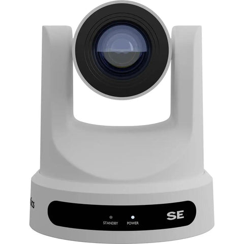 Dual White Ptz Camera Bundle With 20x Optical Zoom Native Sdi Hdmi Usb And Ndi Hx Streaming Smooth joystick controller front view.