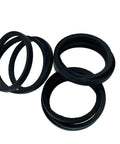 Heavy Duty 3Pk V Belts 3L160 And M16 Specs, 3/8 By 16 Inch, three black rubber V belts stacked together.