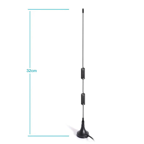 Rad VHF UHF Ham Radio Scanner Antenna With Magnetic Base And BNC Male Connector, 50 Ohm, 3m Cable, Wide 20MHz To 1300MHz Range