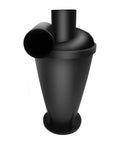 Heavy Duty Cyclone Dust Collector and Shop Vac Separator features a black conical body with dual outlet hoses for woodworking.