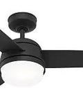 48 Inch Indoor Ceiling Fan With LED Light And Remote Control Matte Black Standard Mount 3 Blades Quiet Energy Efficient