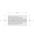 Technical diagram of 3/8 Inch Drive 24 Mm Semi-Deep 6-Point Socket with measurements, SHD14124