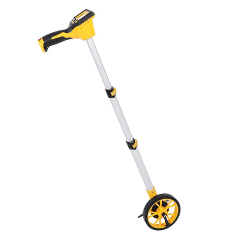 DAN&DRE Digital Display Measuring Wheel with Backlit LCD and IP54 for, showing yellow handle and wheel, lightweight aluminum.