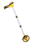 Kelawoly Digital Display Measuring Wheel Distance Measure with yellow and black handle and size-adjustable aluminum pole.