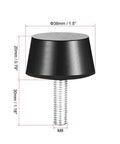 Conical Mount Vibration Isolators Set 2 Pieces For Fitness Equipment Air Conditioning And Bicycle M8 M10 Threaded Rubber Shock Absorbers Durable Heavy Duty Built To Last High Durometer, M8