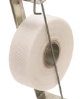 Fast Load Drywall Tape Dispenser Hangs From Belt For Paper And Fiberglass Tape, plated steel with roll of tape
