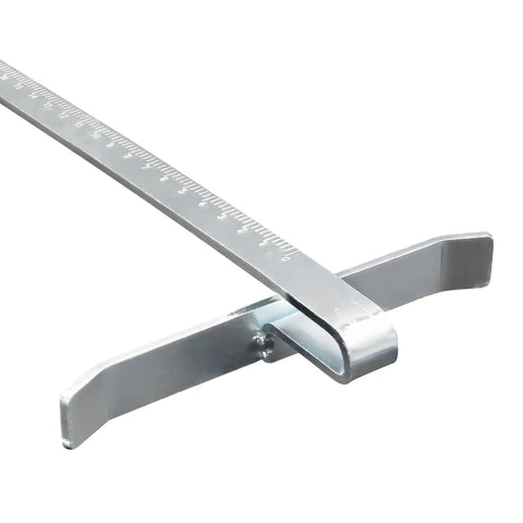 Slick Circular Saw Rip Fence Guide Replacement Compatible With Dewalt Models DCS570B DCS570P1 DCS575T2AR showing stainless steel measurement guide.