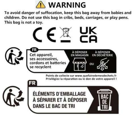Solary automotive smoke tester packaging label showing CE and UKCA marks, warning icons, and disposal instructions.