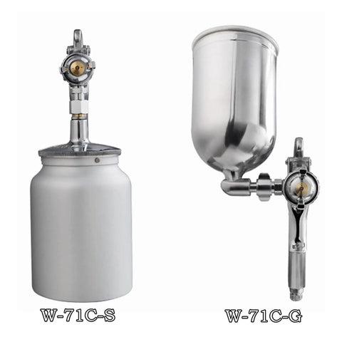 Top Tier Pneumatic Paint Spray Gun Knockout Mini Sprayer With Gravity Feed System Plus Hella Precise 1.3mm Reliable Tip on display.
