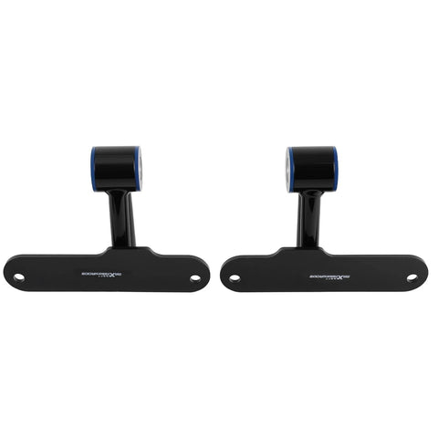 Pair Weld In Engine Swap Motor Mounts Kit For Ford SBF Small Block V8 289 302 351W Black Front Position Heavy Duty Includes Two Mounts And Four Plates Per Side Ready To Install No Fuss, showing black mounts with plates