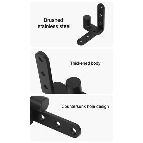 Heavy Duty Stainless Steel Door Hinge Kit for Cabinets Cafes Gates and Fences, 130 Lbs Capacity, 270 Degree Pivot, black finish details.