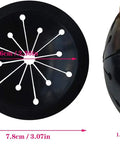 Top and side view of Three Pack Garbage Disposal Splash Guards 3 Point 1 Inch Sink Baffles with dimensions shown.