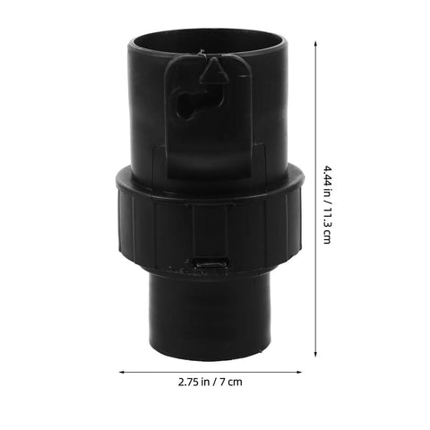 Black plastic vacuum hose adapter from the Vacuum Hose Adapter Kit For Wet Dry Shop Vac And Industrial Cleaners Universal Connector Set