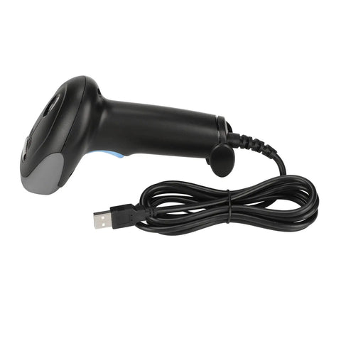 Rugged Handheld Barcode Scanner Reads 1D 2D And QR Codes With ABS Body IP54 Dust Protected, USB cable, side view
