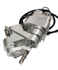 Waterjet cutting head AC-5AXIS upgrade, 0–70° large-angle cutting, silver metal body with cables.