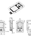 Heavy Duty Stainless Steel Toggle Catch Latch With Spring Lock And Key, Perfect For Rv Trailers Tool Boxes Fences Sheds Drawers And Cabins, lock size diagram