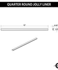 Diagram of Slick Cool Gray Polished Quarter Round Tile Trim 1/2 Inch X 12 Inch Edge Cap For Kitchen Backsplash And Bathroom Shower