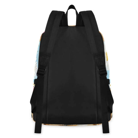 Back view of Dog Daisy Sunglass Themed Backpack With Insulated Cooler Lunch Box Lightweight 15.6 Inch Laptop Daypack Scratch Resistant