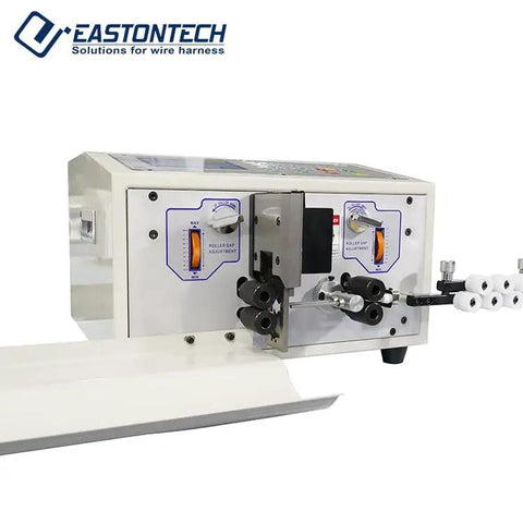 Heavy Duty Dual Channel Wire Stripper And Cutter For 0.1 To 2.5 mm Cables with adjustable roller gap settings.