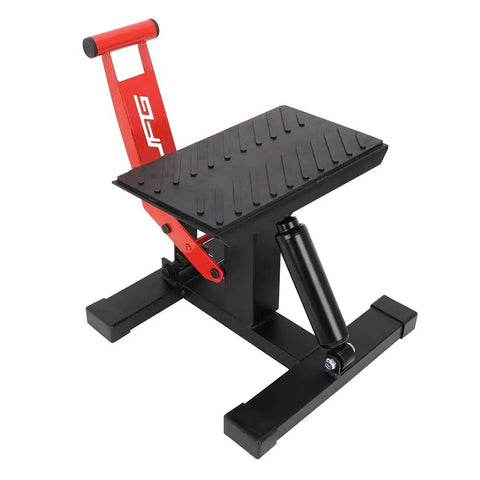 Hydraulic Motorcycle Lift Stand With Adjustable Deck Height 9.92 To 18.11 Inches, 150 Kg Capacity, Dirt Bike Jack Hoist, 11 Inch Top Plate