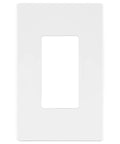 Matte White Screwless Decorator Switch Cover 1-Gang Wall Plate Mid Size 4.88 By 3.11 In Thermoplastic UL Listed 1 Pack