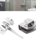 Heavy Duty 304 Stainless Steel Glass Door Latch For Bathrooms And Showers, polished design, includes latch and mounting hardware.