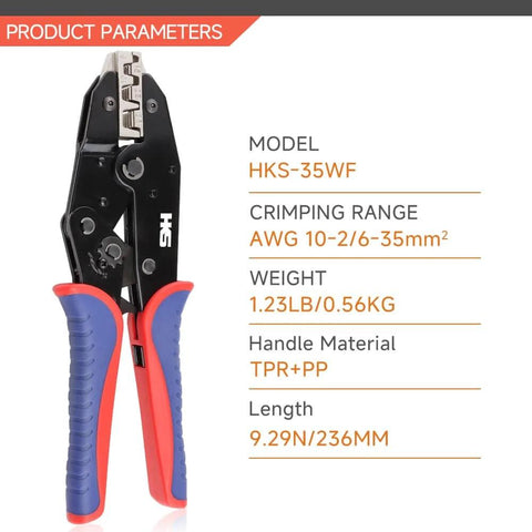 Pro-Grade Ratcheting Crimping Tool For Sleeves Ferrule Ends And Pin Terminals, Heavy-Duty Wire Crimper with Specifications