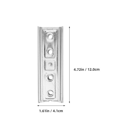 Heavy Duty Hidden Headboard Wall Mount Brackets For Sofa And Couch Sections With Solid Silver Metal Connectors, 4.72in size.
