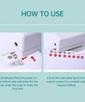 Instructional image showing how to use the Six Hole Round Paper Punch Handheld Circle Punch for A4 A5 B5 Notebooks.