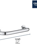 Essentials 12-Inch Grab Bar Brushed Gold For Bathroom And Shower With Concealed Mounting No-Fuss Easy Install Durable Metal Build Slip-Resistant Safety Rail