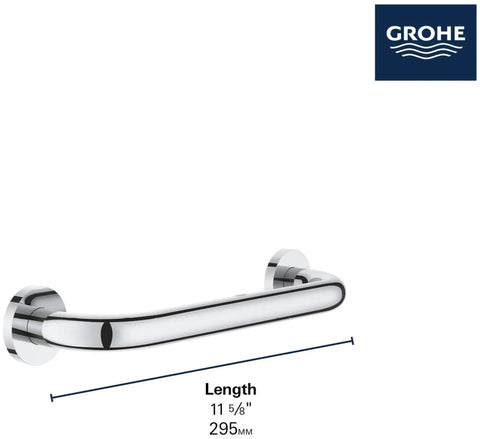 Essentials 12-Inch Grab Bar Brushed Gold For Bathroom And Shower With Concealed Mounting No-Fuss Easy Install Durable Metal Build Slip-Resistant Safety Rail