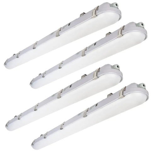 4Ft LED Vapor Tight Light 60W 6600lm Waterproof Outdoor Shop Fixture 5000K IP65 100-277V Vapor Proof Lighting for Parking Garage Car Wash
