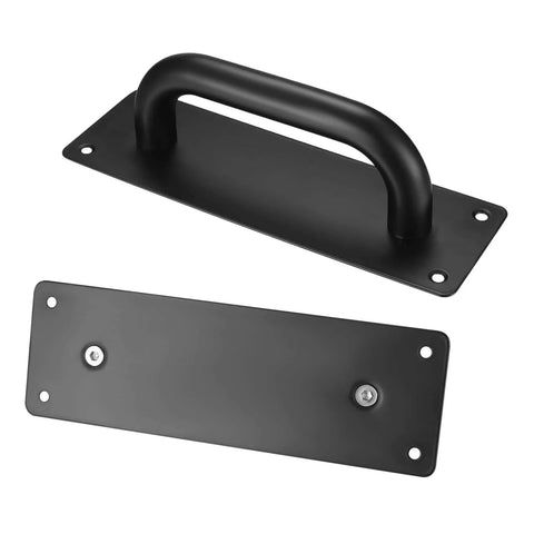 Beefy Heavy Duty Sliding Door Pulls And Push Plate Handles For Kitchen Cabinets And Barn Doors, Rugged Alloy Steel With Smooth Edges, Easy Install