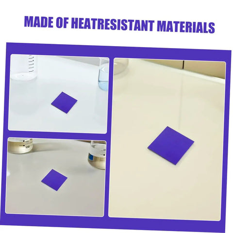 Must Have Set Of 2 Cobalt Glass Sheets 5x5cm For Chemistry Flame Color Reaction Tests, showing heat resistant lab plates.