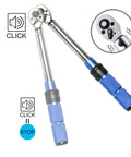 Bike Torque Wrench Set One Quarter Inch Drive 2 To 24 Nm Micro Adjustable ratchet mechanism with blue grip