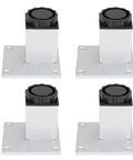 Four Pack Adjustable Square Aluminum Cabinet Legs 60mm For Cabinets And Tables With Height Adjustment, Heavy Duty, Oxidized Coffee