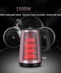 Kickin Rapid Boil Electric Kettle With Zero Hassle Auto Power Off Built From Top Shelf 304 Stainless Steel Holds A Solid 1.7 Liters Of Smooth Water Drives A Slick 1500 Watt Core For Hella Fast Brewing In Fresh Pink Vibes with visible heating elements.