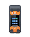 Beat The Guesswork Heavy Duty Stud Finder Wall Scanner Ac Wire And Copper Pipe Detector Wood Nail Depth Tracker Precision Drywall Cable Locator Green Screen Display with control buttons and digital screen.