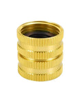 2 Pack Three Quarters Inch GHT Female to Female Garden Hose Connector Brass Swivel Fittings for Standard Hoses and Watering Tools, Heavy Duty, Corrosion Resistant, Rustproof, Durable, Easy Quick Connect brass female hose connector