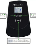 Front view of Level 2 Adjustable EV Wall Charger Station 220V With 12 To 50 Amp Modes showing controls and LCD display.