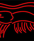 Shrimp LED Neon Sign Like a Club Vibe, 20 Inches Tall By 37 Inches Wide, Black Square Cut Acrylic Backing With Dimmer