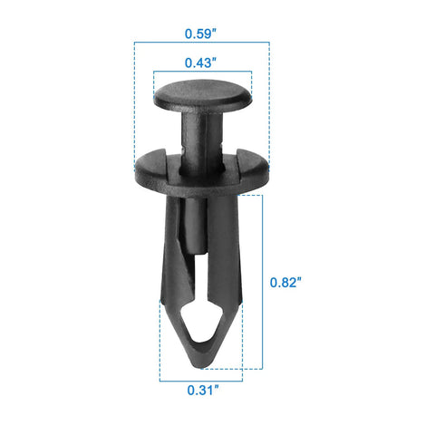 Close-up of nylon rivet from 100Pcs Universal ATV UTV Body Fastener Rivets Kit With Nylon Mudguard Clips For 8mm Holes Replacement Parts