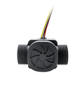 Compact Nylon Three Quarter Inch DN20 Hall Effect Water Flow Sensor With Liquid Level Switch, close-up view of front turbine wheel.