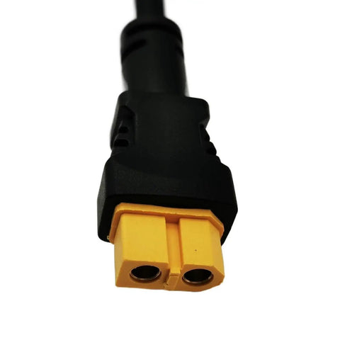 XT60 Solar Extension Cable Connector Adapter For Outdoor Power Supply, black and yellow connector close-up