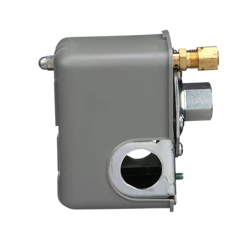 Side view of Air Compressor Pressure Switch With 125 Psi Set Off And 30 Psi Fixed Differential, 1/4 Inch Npsf.