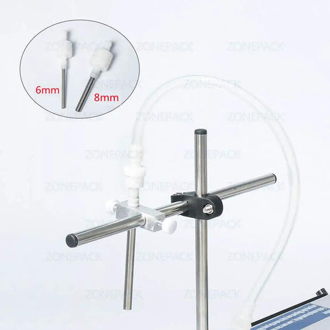 Diaphragm Pump Liquid Filling Machine nozzle sizes 6mm and 8mm, semi auto desktop filler for alcohol juice water and perfume