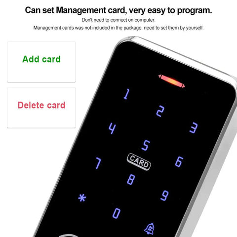 Front view of Waterproof Access Control Keypad For Home Security System With Tuya Smart Remote Unlock Corded Power