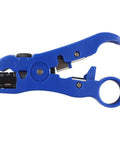 Universal Coax And Cat5 Cat6 Stripping Tool For RG59 RG6 RG7 RG11 Reversible Cassette with Adjustable Blade, side view