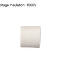 Ceramic insulated tube for electrical wires, 8 mm diameter, white, single bore, side view.
